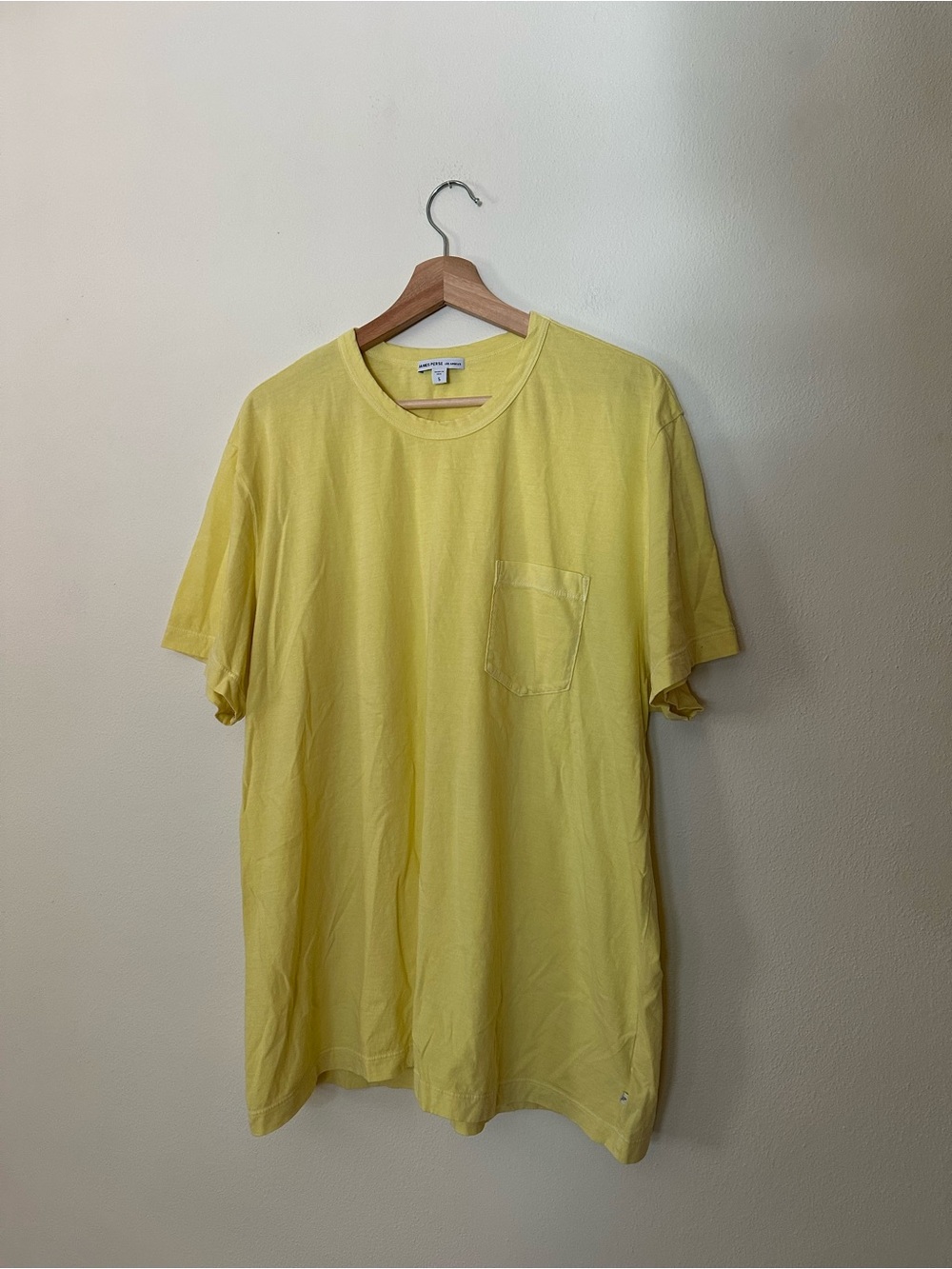 Men's Yellow James Perse tee shirt